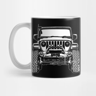 White Wrangler Rubicon Sketch Art Mug